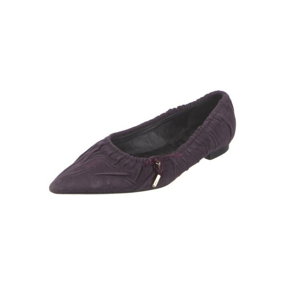 Gucci Purple Textured Suede Flats - Picture 1 of 7